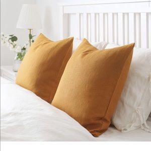 Golden Yellow IKEA Pillow Covers 20x20 Like New Set of 2